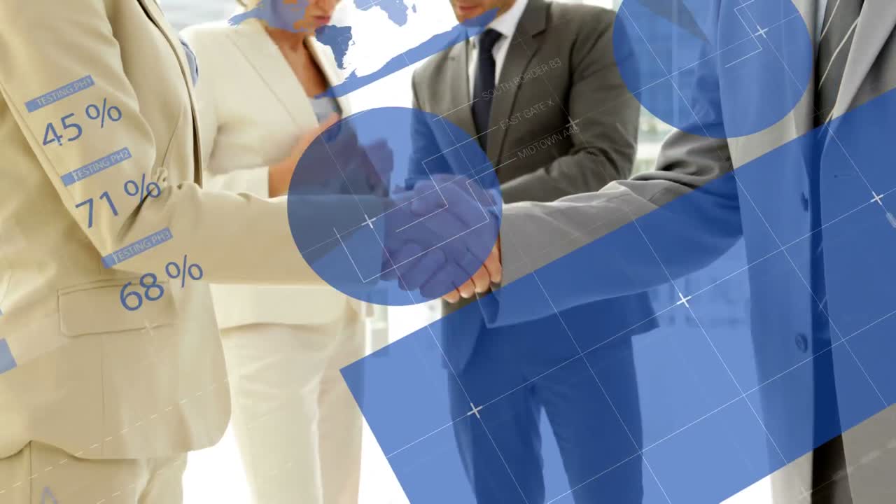 배경에 손을  ⁇ 는 데이터 처리의 애니메이션