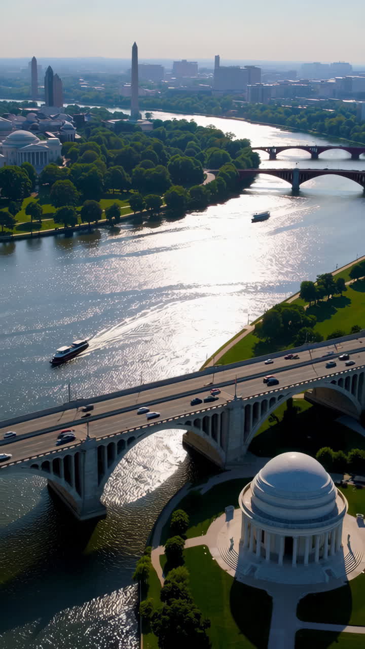 Veduta aerea del National Mall di Washington D.C. e del fiume Potomac