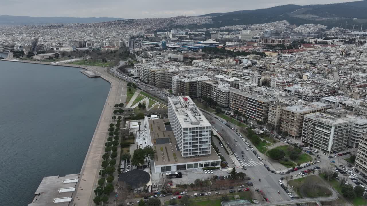 Thessaloniki, showing Makedonia Palace and urban cityscape, aerial view