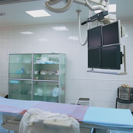 modern medical ward with equipment. view of hospital room with modern medical equipment