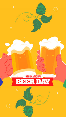 una animación de fondo plano para la celebración del día internacional de la cerveza