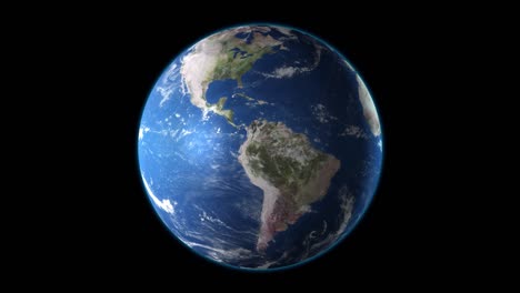 la tierra realista girando sobre un fondo negro. animación de bucle sin problemas