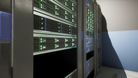 server rack in a data center