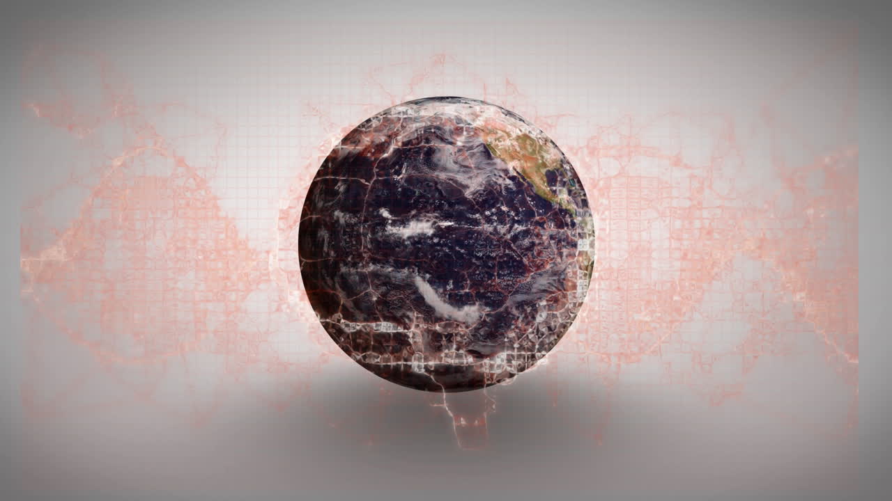 animación del cerebro digital sobre el globo sobre un fondo blanco