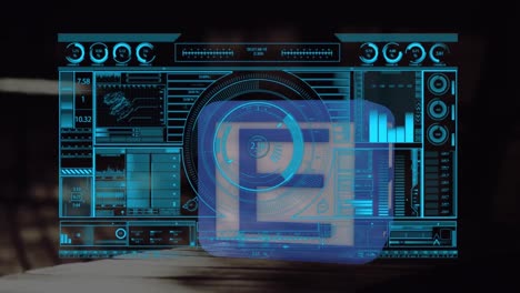 Animation of financial data processing and statistics on screen