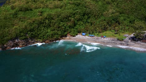 aerial view of crystal bay nusa penida seaside resort near bali, indonesia