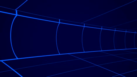 líneas de cuadrícula en movimiento en fondo azul 4k