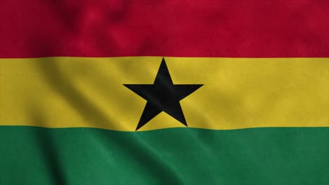 ghana flag waving in the wind. national flag of ghana. sign of ghana seamless loop animation. 4k