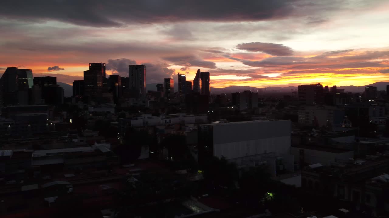 Mexico City Sunset Skyline