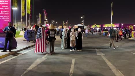 world cup fans celebrate at night