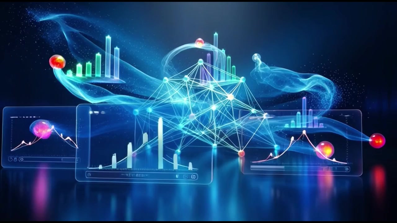 Digital Data Visualization and Network Connectivity Animation