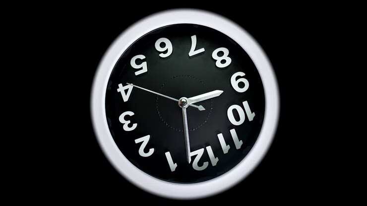 Macro shot of clock face with rapid rotation and almost static seconds arrow. Fast flow of time concept. Real watch shot with macro lens close-up view. 4k.
