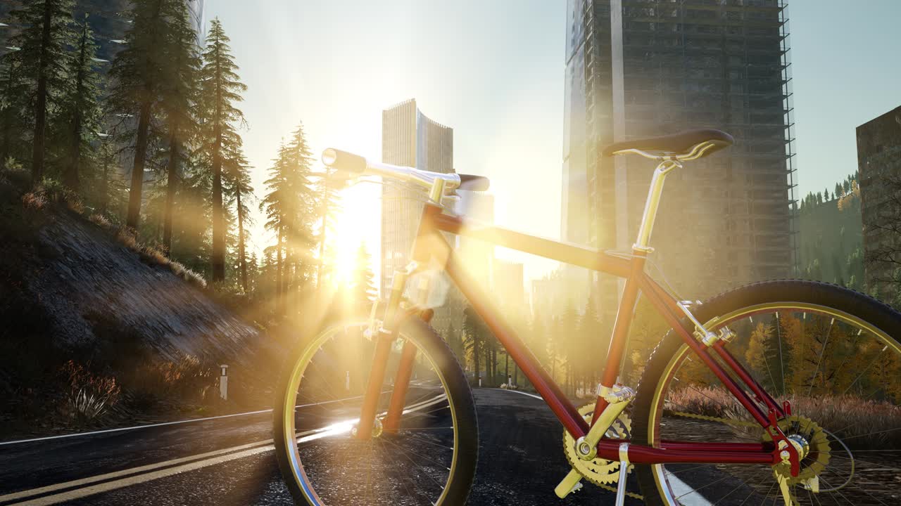 도로 에 있는 도시 자전거