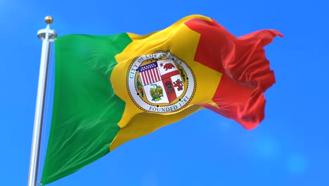 bandera de la ciudad de los ángeles, ciudad de los estados unidos de américa - bucle