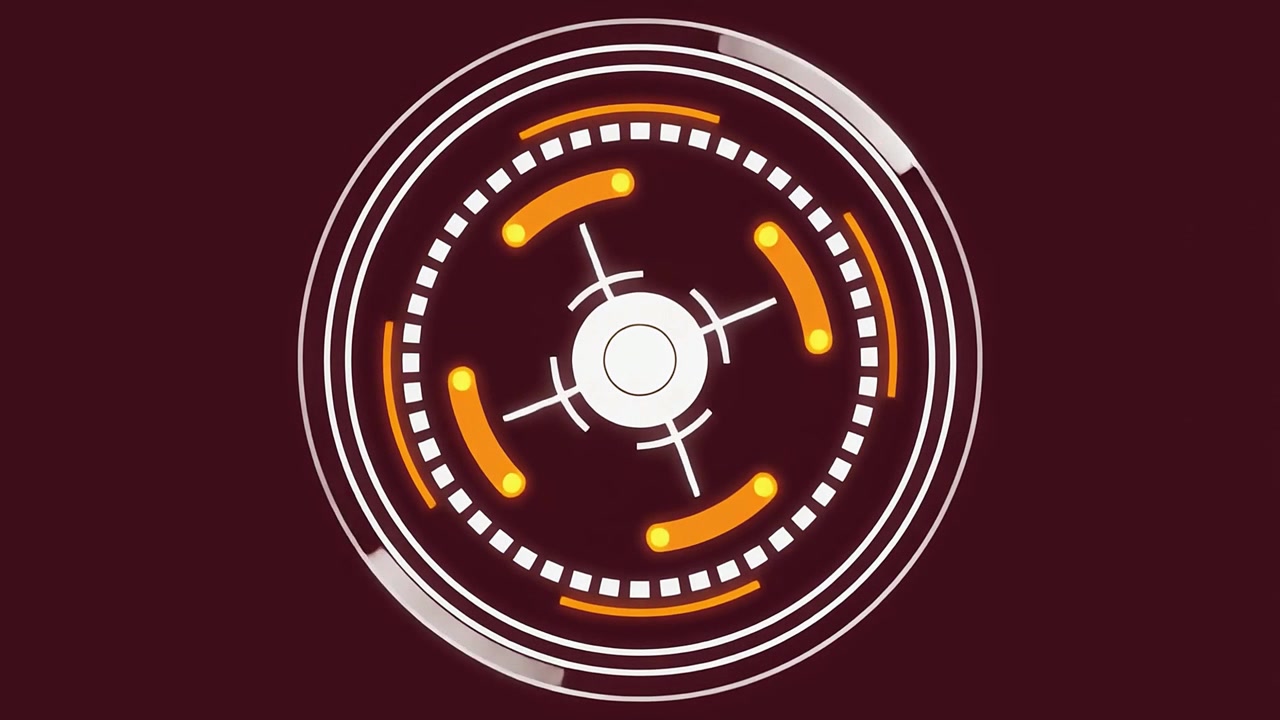 Animeret Digital HUD Målsigte med Roterende Elementer
