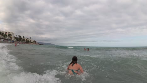 playa españa malaga nerja en un día nublado de verano usando un dron y una cámara de acción estabilizada-30