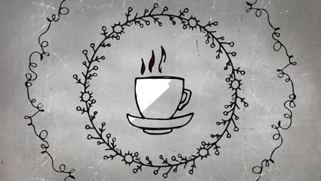 compuesto digital de un café caliente