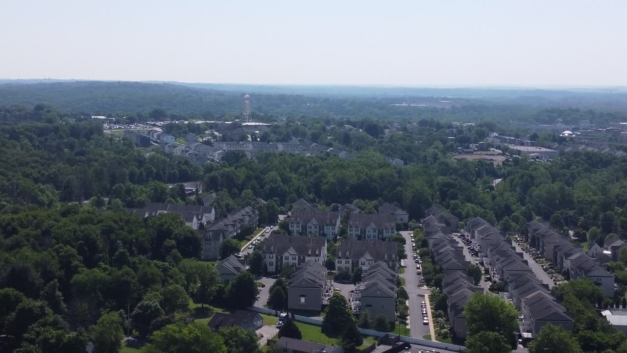 Aerial view small town neighborhood  developments