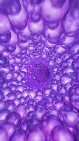 abstract tunnel of luminous spheres