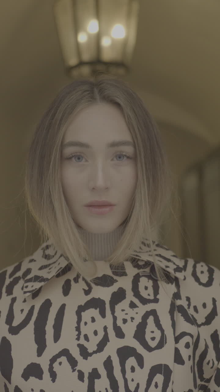 Woman in Leopard Print Coat