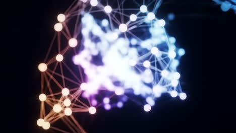 abstract digital network visualization with vibrant colors and interconnected nodes, showcasing a futuristic, data-driven concept in depth