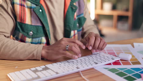 Designer Typing on Keyboard