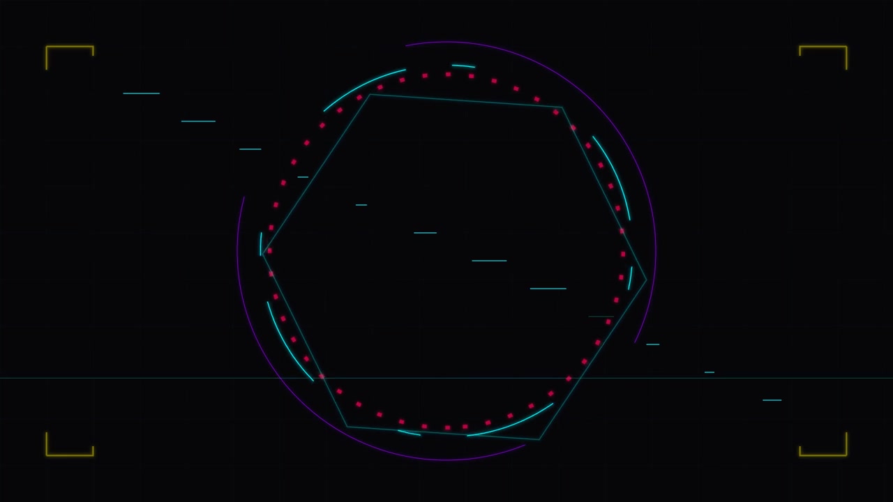 Abstract Digital Hexagon HUD Interface Animation