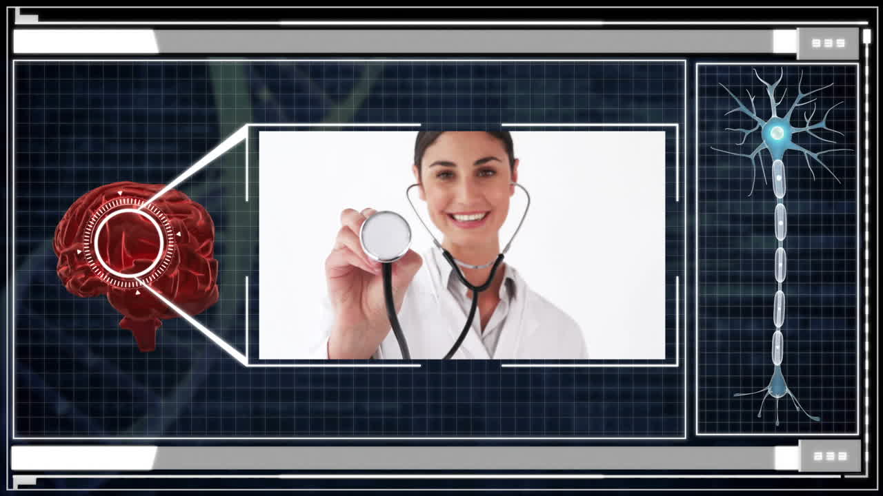 mano utilizzando l'interfaccia touchscreen medica