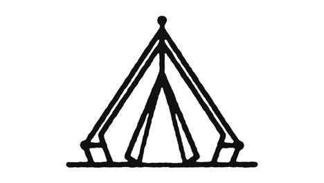 camp tent icon animation footage & alpha channel
