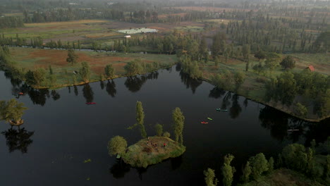 View-of-island-in-xochimilco,-mexico-city