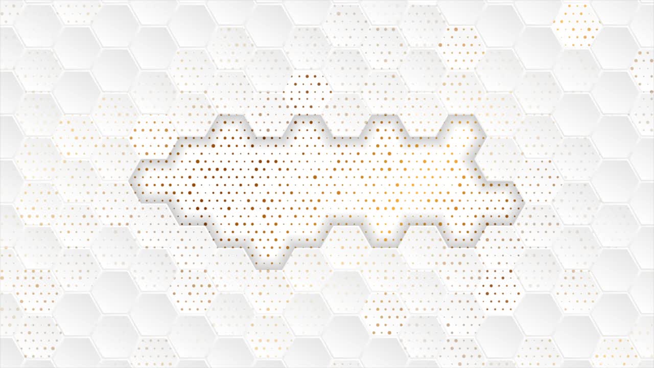 White geometric hexagons abstract technology motion background