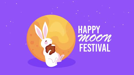 feliz fiesta de la luna con letras de luna llena