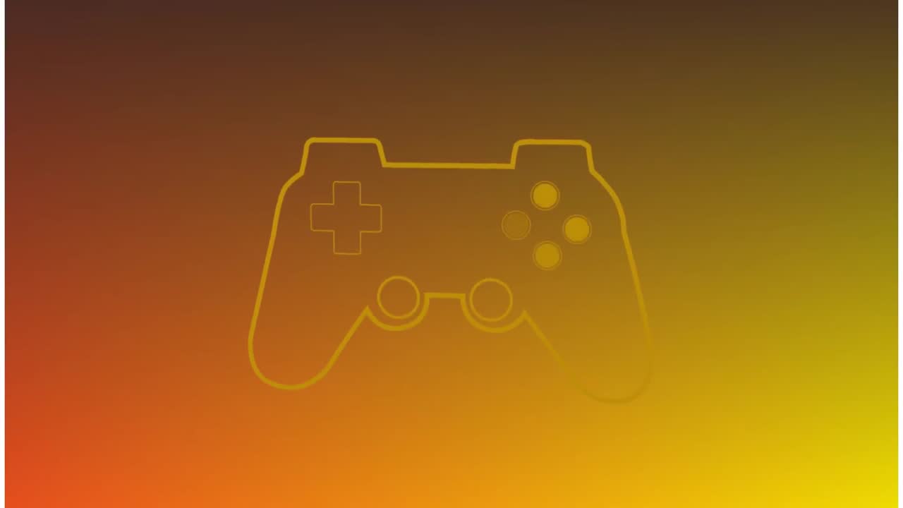 Animation of gamepad icon on orange background