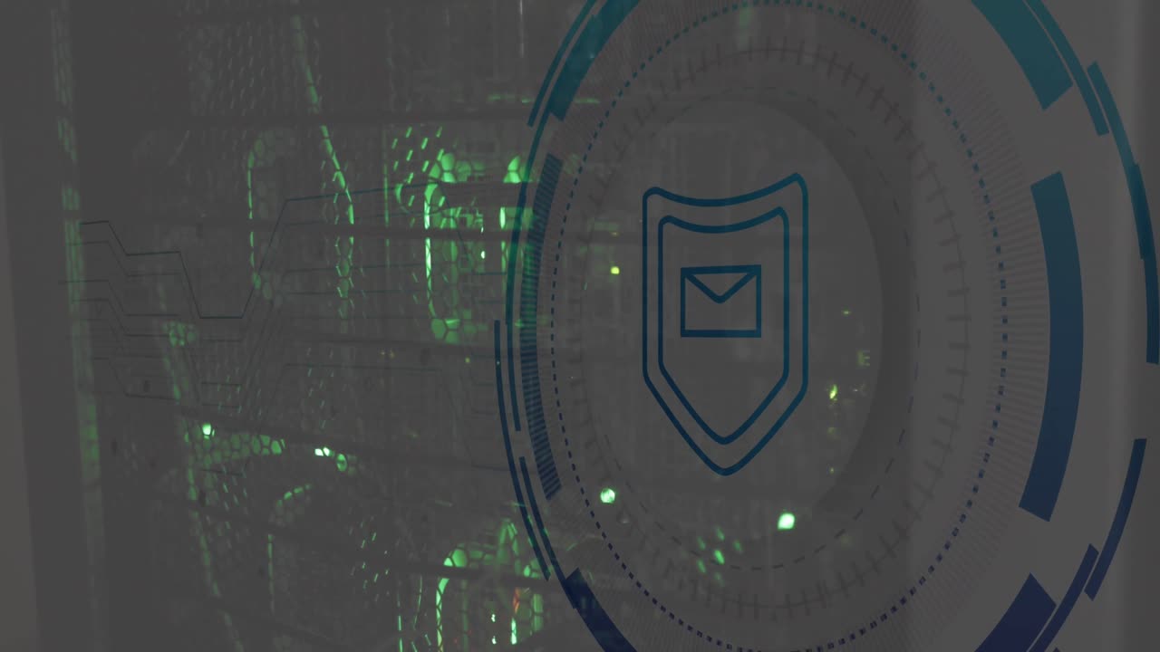 animazione dell'elaborazione dei dati sulla sala server