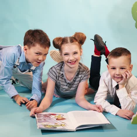 little children reading story books