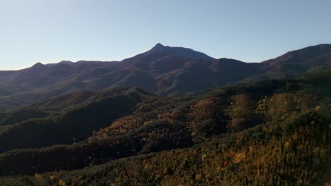 Aerial-Panoramic-of-Montseny-Natural-Countryside-in-Spain-Autumn-Forest-Skyline-Landscape