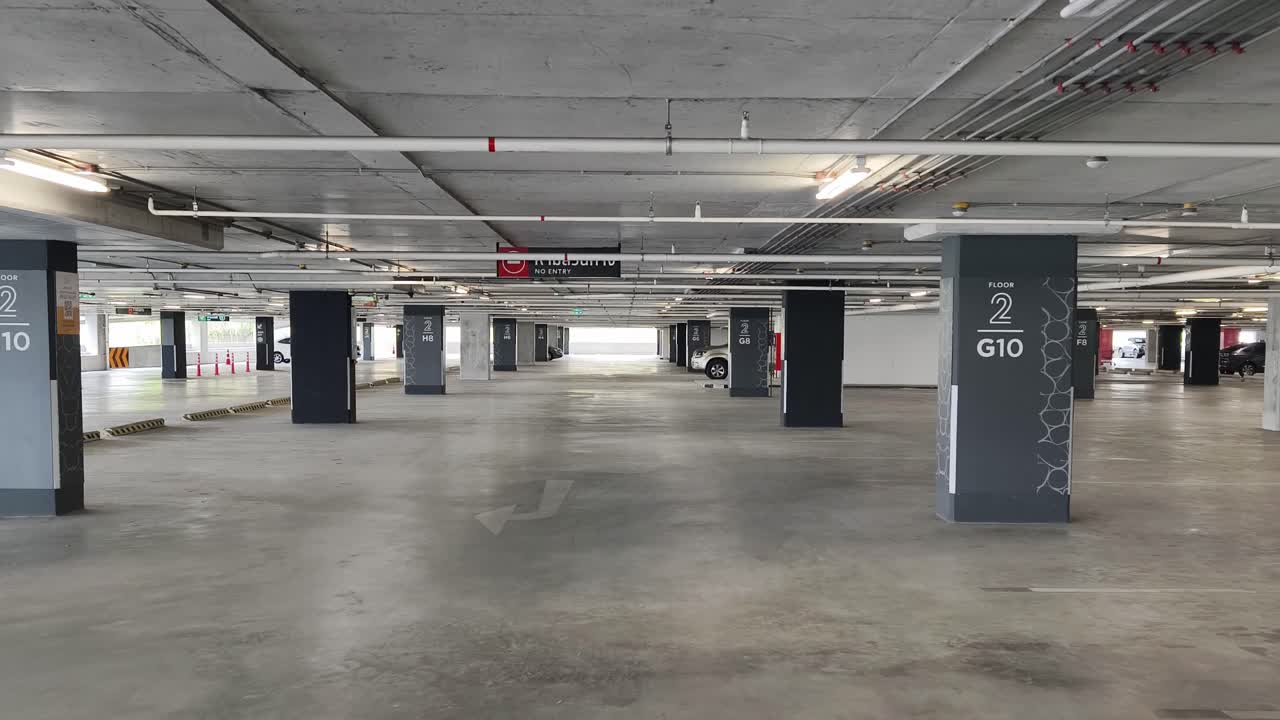 Empty Underground Parking Garage