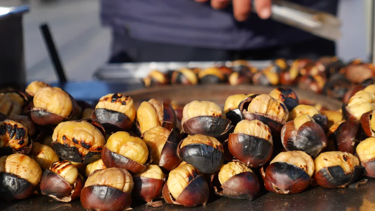 Roasted Chestnuts Street Food in Turkey