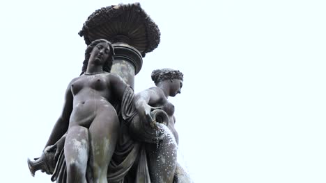 detailed view of a classical sculpture fountain