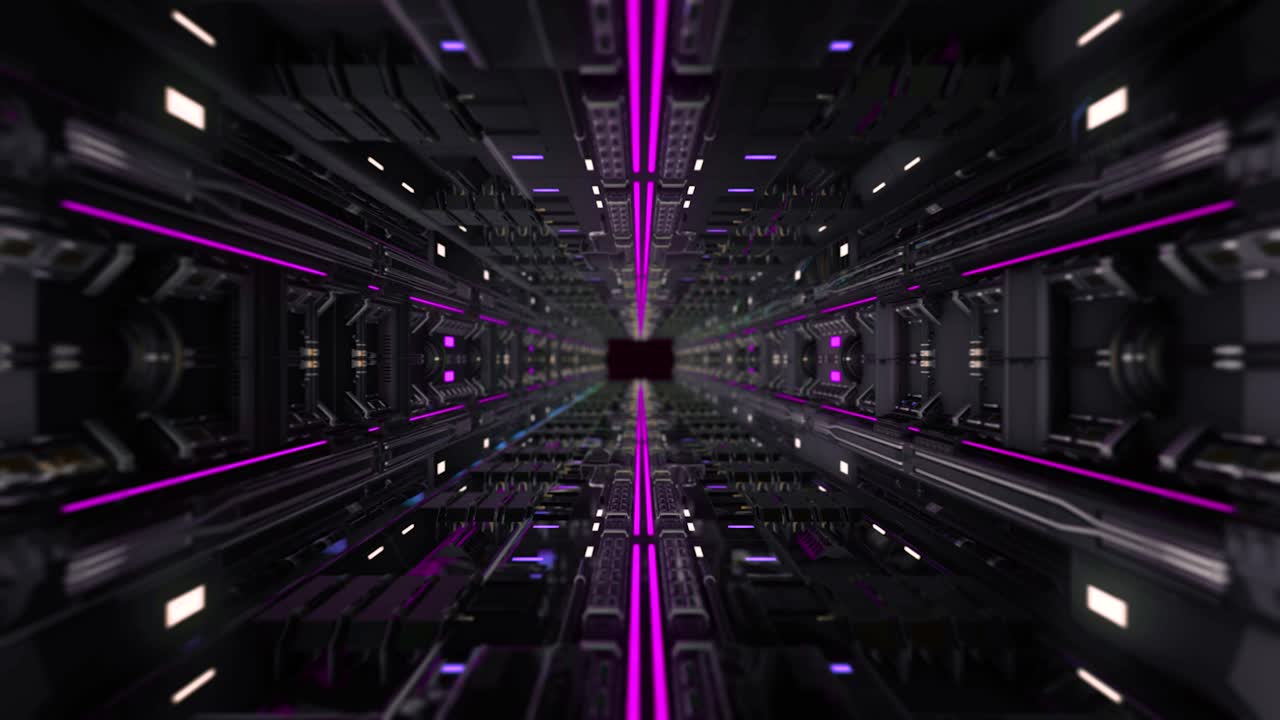 Futuristic Sci-Fi Tunnel with Glowing Lights