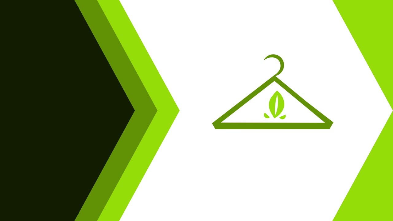 4k video of green plastic clothes hanger on white background.