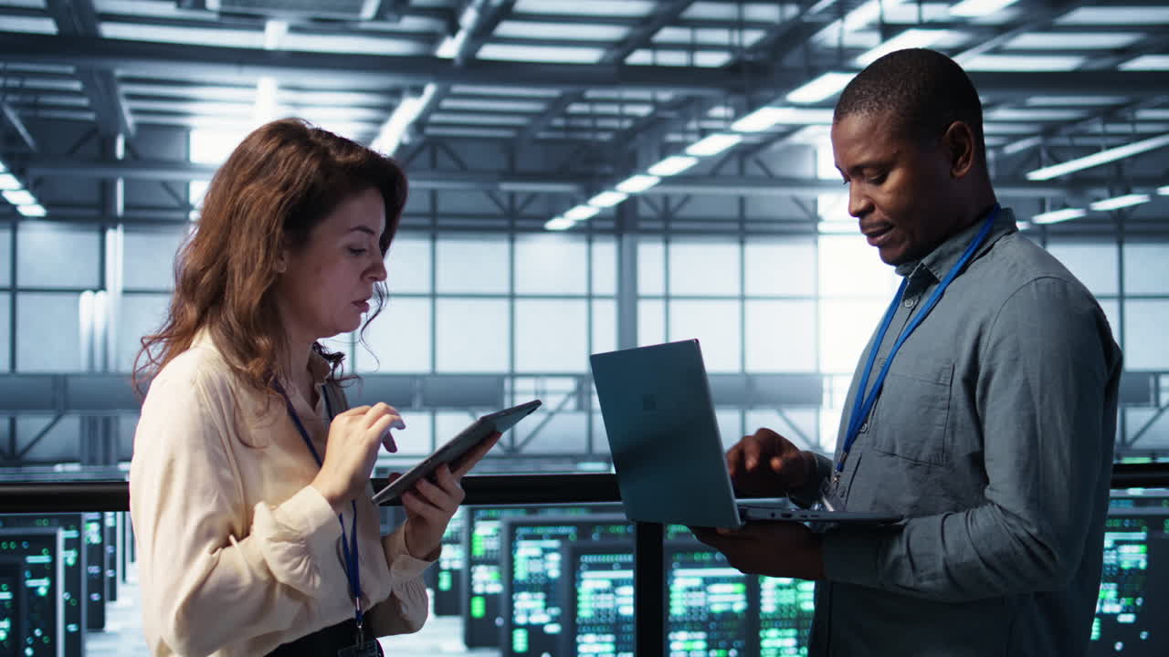 System administrators using notebook device in data center