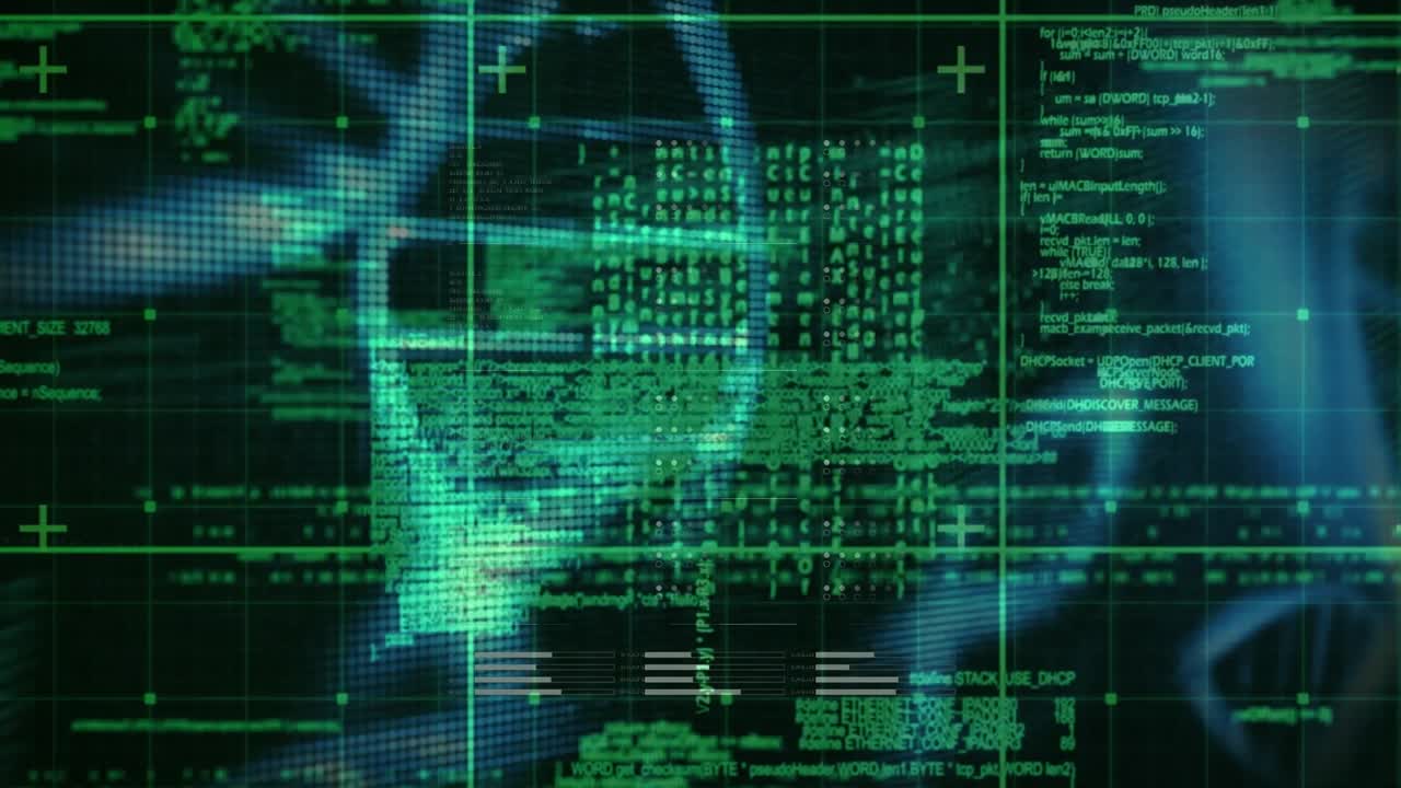Animation of data processing over dna strands spinning