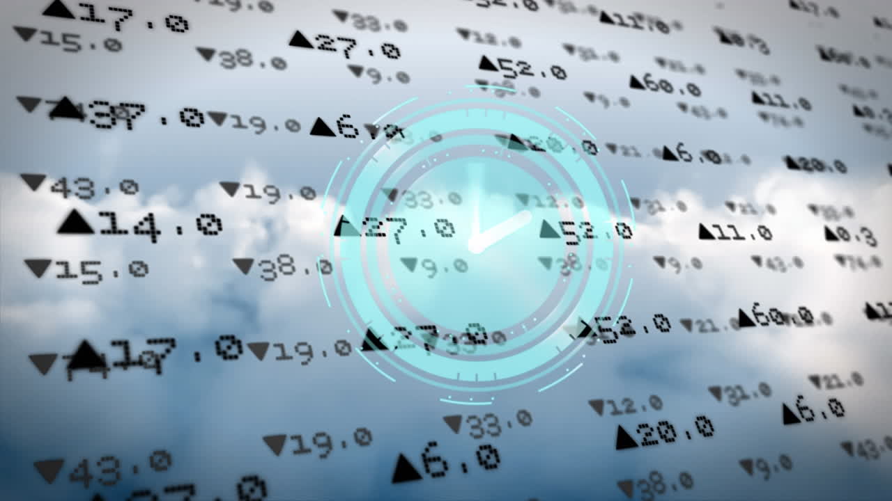 Animation of data processing over clouds