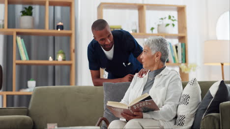 caregiver visiting senior patient at home