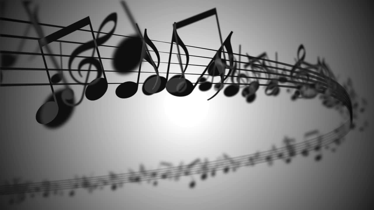 Abstract Background with Colorful Music notes.