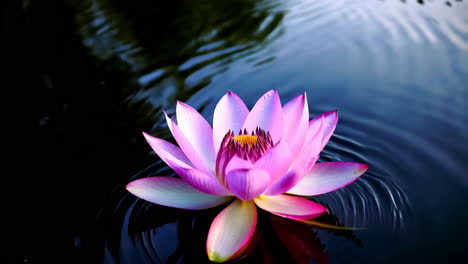 pink lotus flower on water