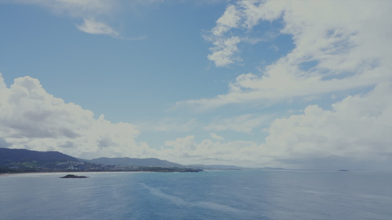 Wide shot of the north Coastline at Coffs Harbour, New South Wales, Australia