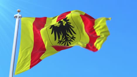 bandera de la ciudad de melilla, en la provincia de amberes, bélgica.