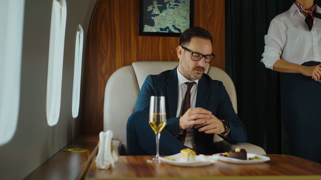 Man on a private jet